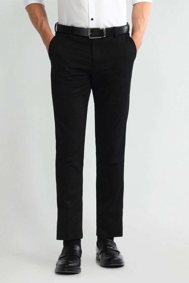 Structured-Polyester-Tapered-Fit-Men-s-Formal-Wear-Trousers