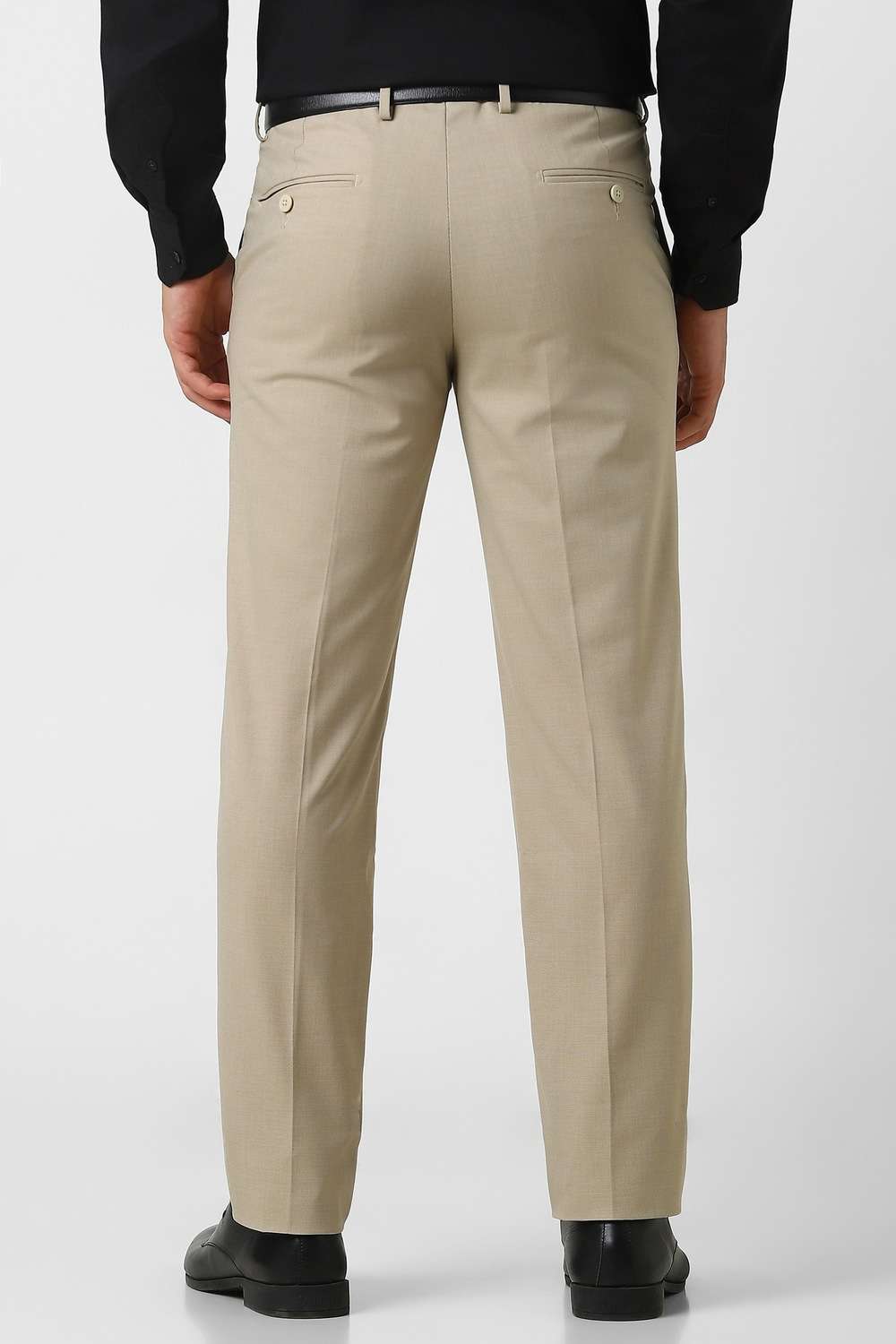 Solid-Blended-Fabric-Slim-Fit-Men-Trousers