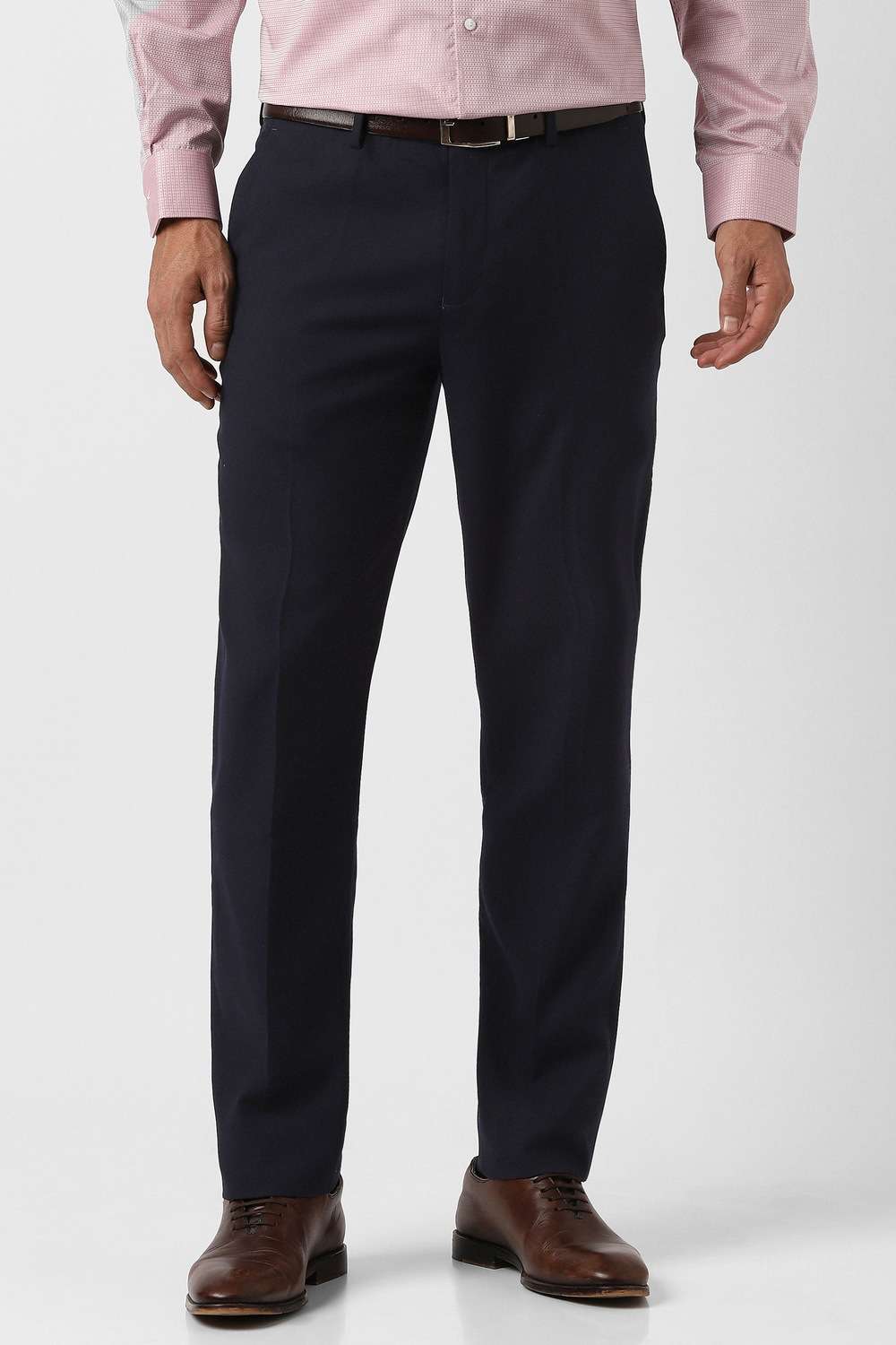 Solid-Blended-Fabric-Slim-Fit-Men-Trousers
