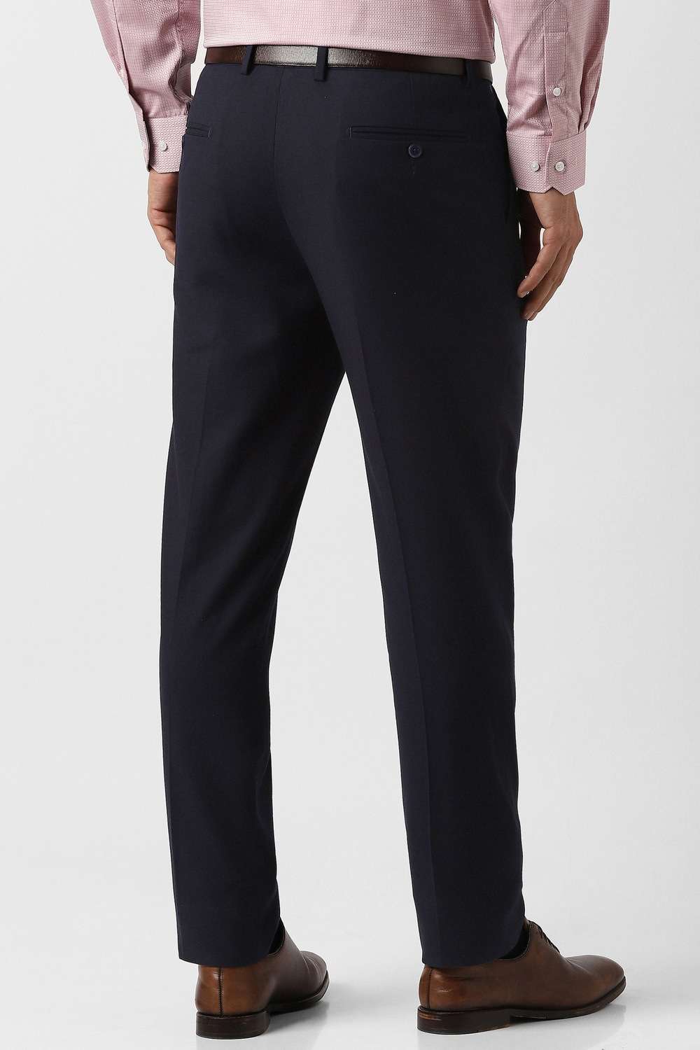 Solid-Blended-Fabric-Slim-Fit-Men-Trousers