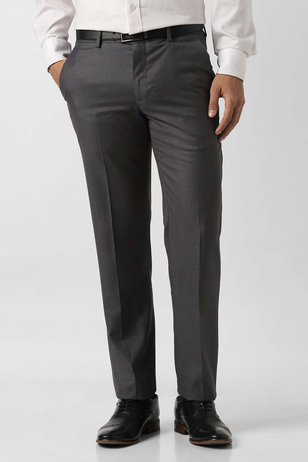 Textured-Polyester-Blend-Slim-Fit-Men-s-Formal-Wear-Trousers