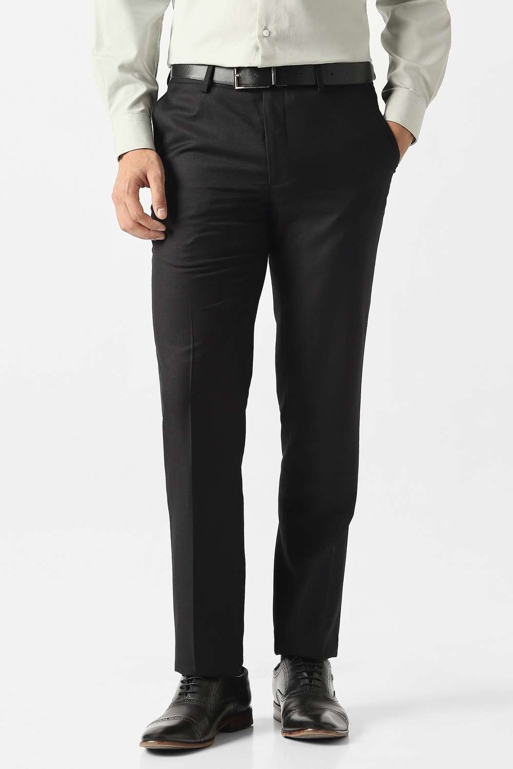 Textured-Polyester-Blend-Slim-Fit-Men-s-Formal-Wear-Trousers