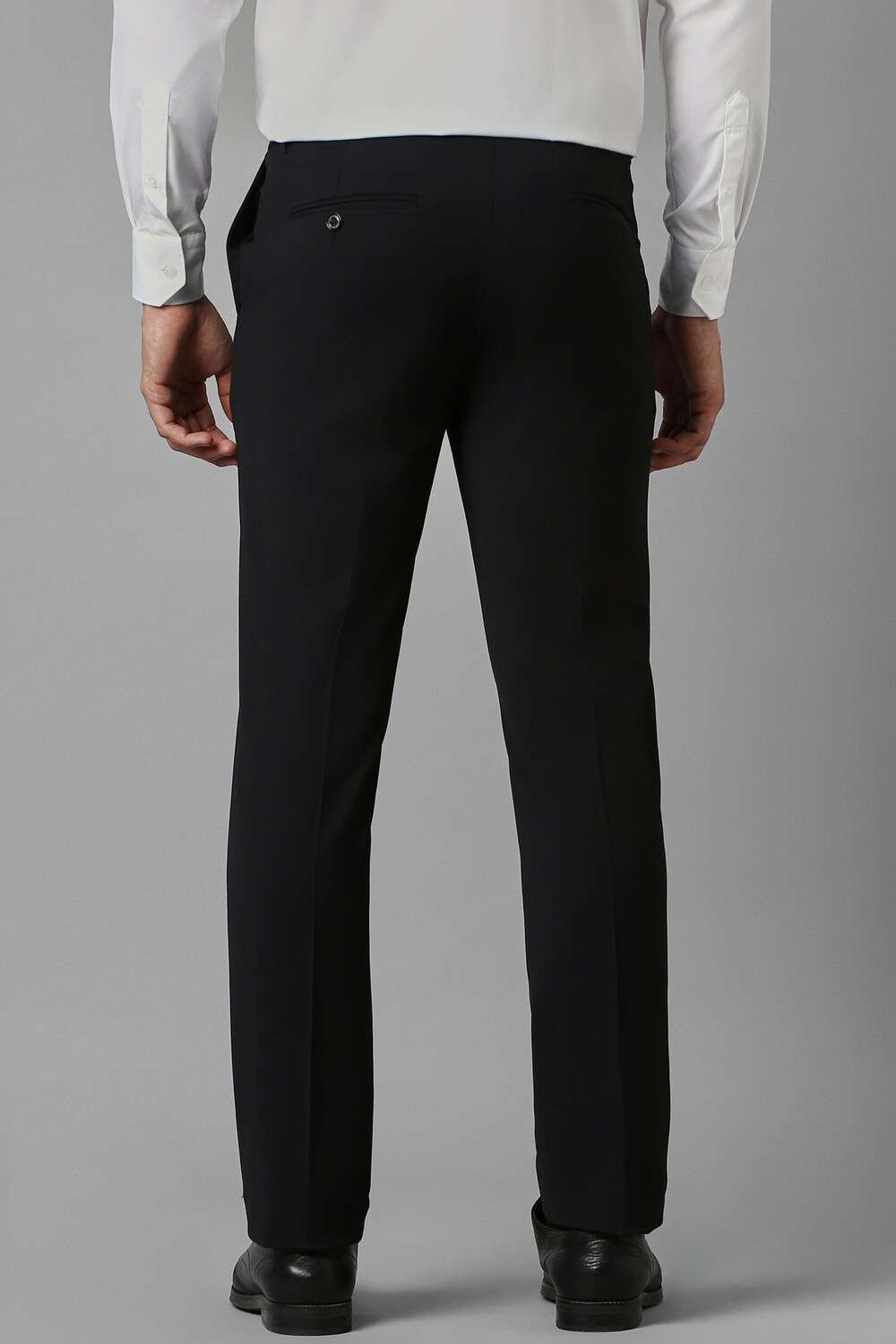 Solid-Polyester-Viscose-Slim-Fit-Men-s-Trousers
