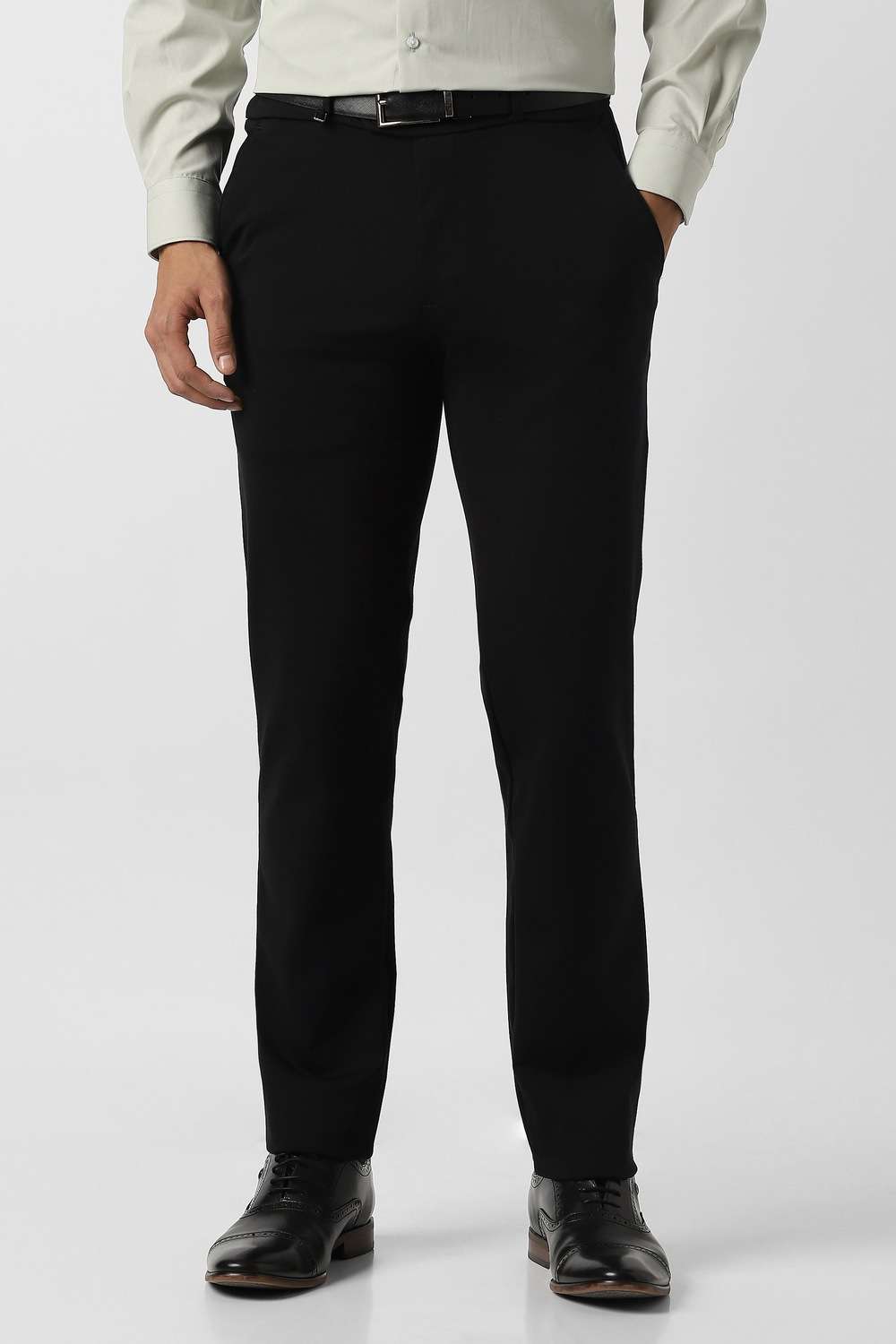 Solid-Cotton-Nylon-Super-Slim-Fit-Men-s-Formal-Wear-Trousers