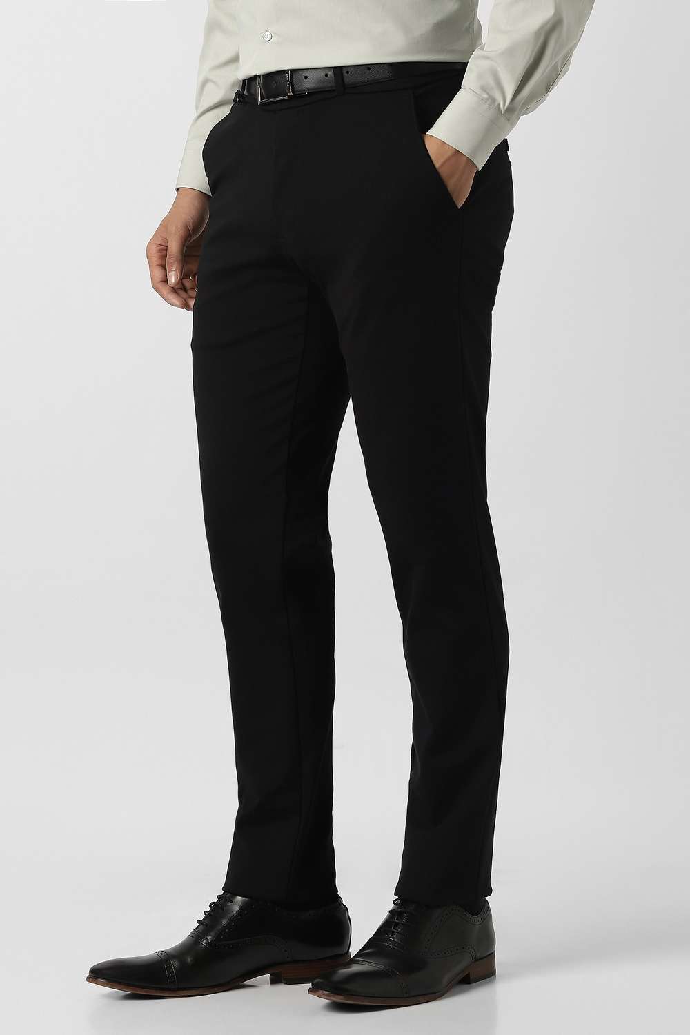 Solid-Cotton-Nylon-Super-Slim-Fit-Men-s-Formal-Wear-Trousers