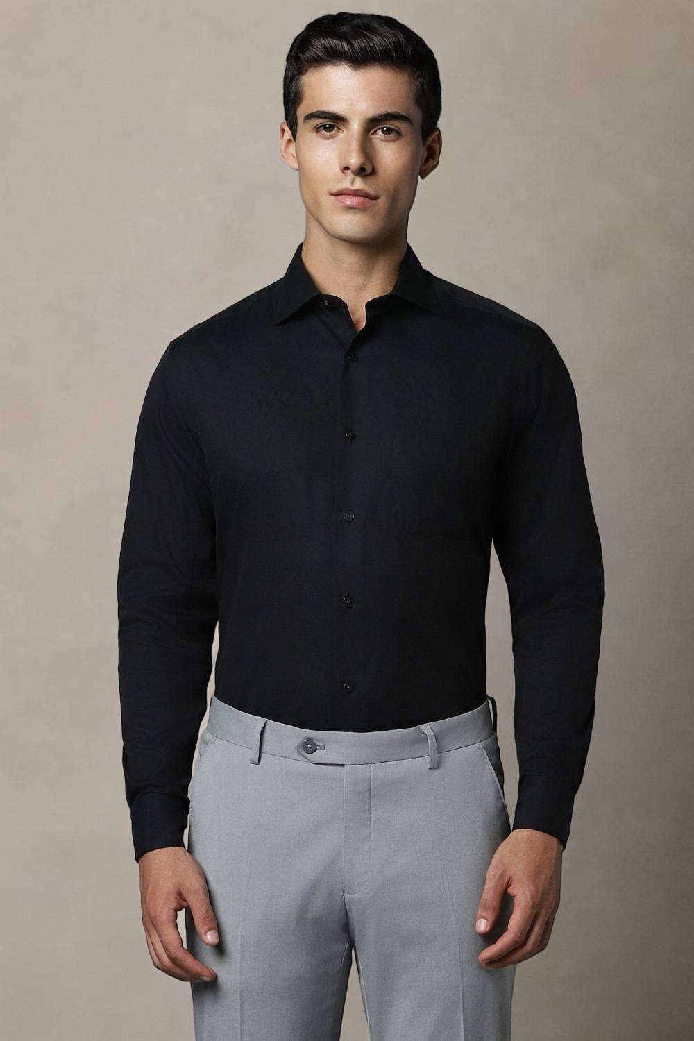 Solid-Cotton-Regular-Fit-Men-s-Shirt