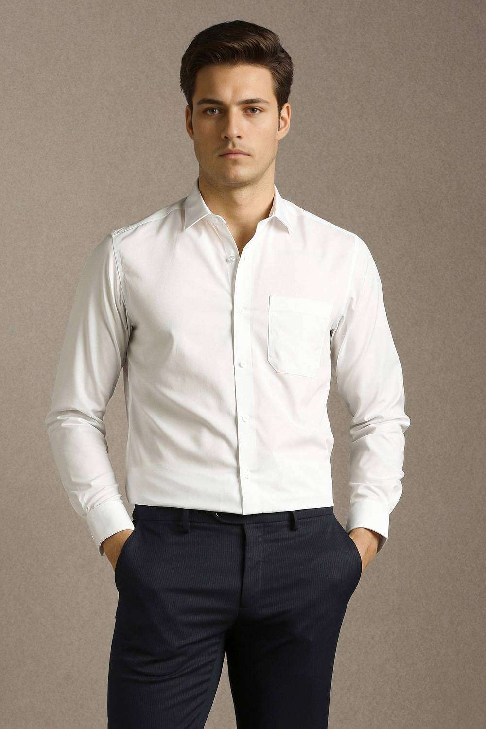Solid-Cotton-Regular-Fit-Men-s-Shirt