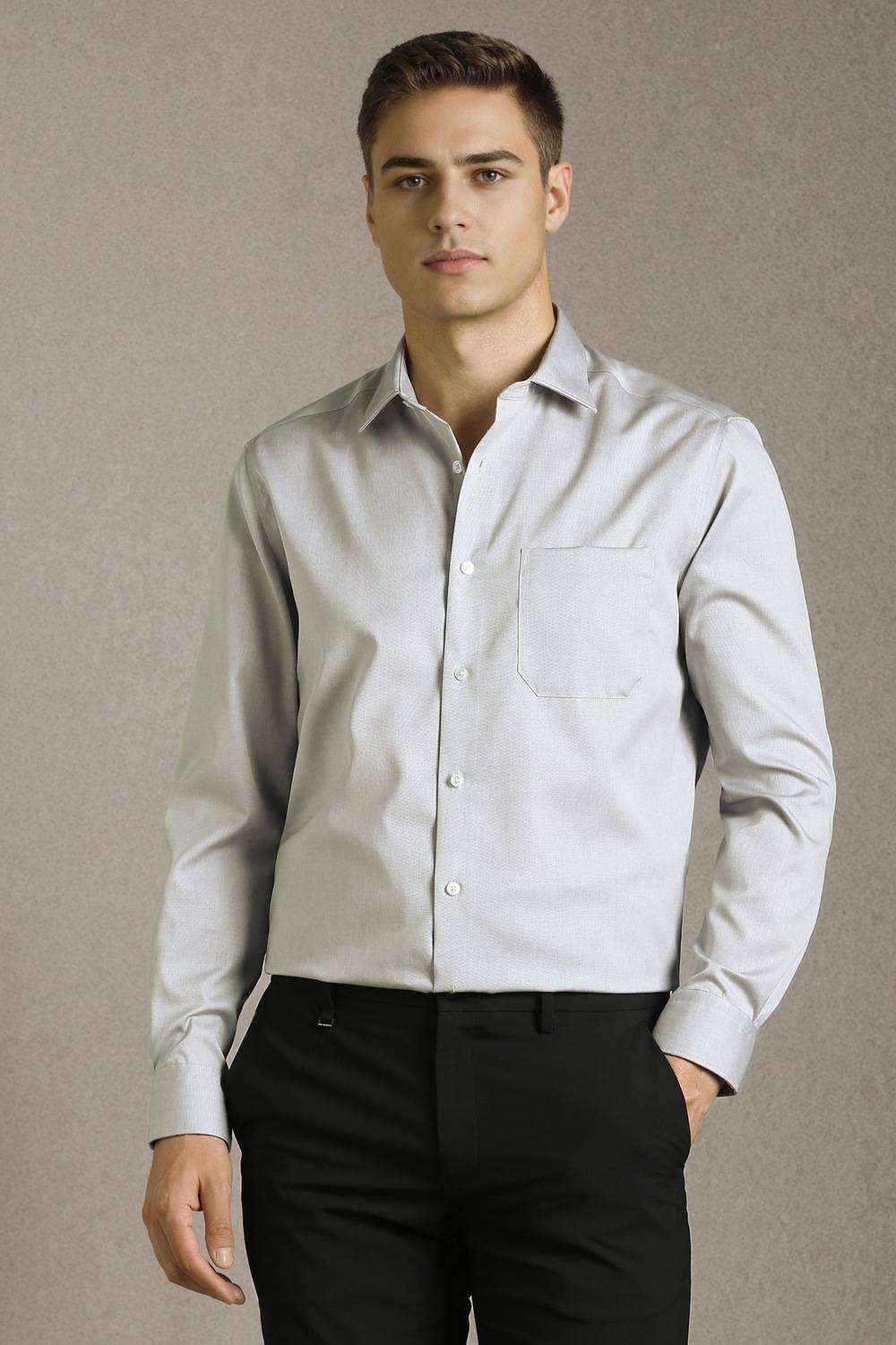 Solid-Cotton-Regular-Fit-Men-s-Shirt