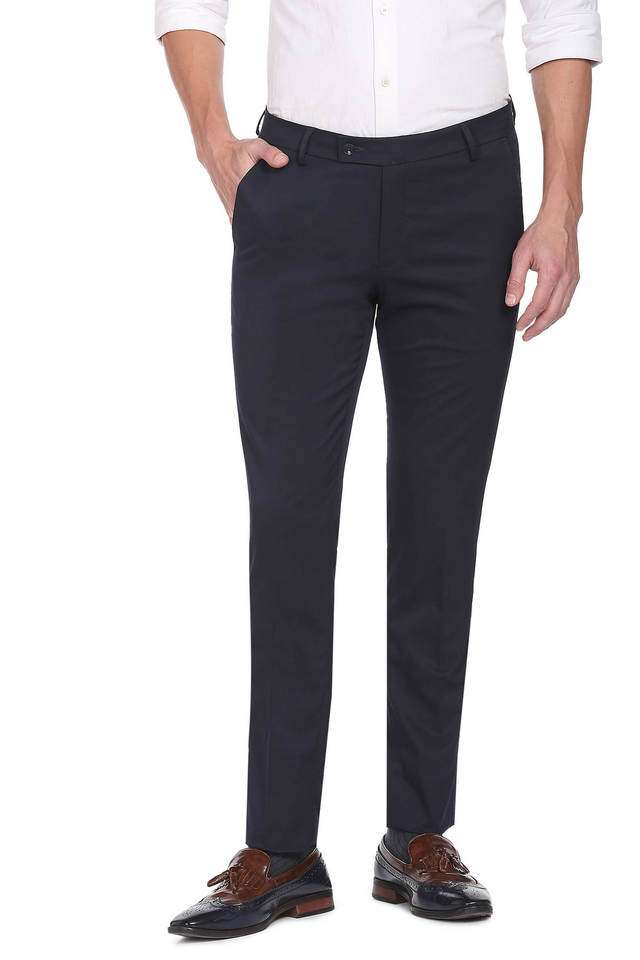 Solid-Blended-Fabric-Super-Slim-Fit-Men-Trousers