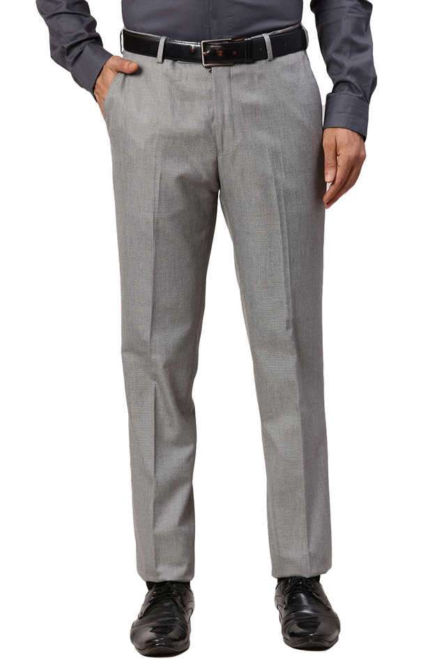 Solid-Blended-Fabric-Slim-Fit-Men-Trousers