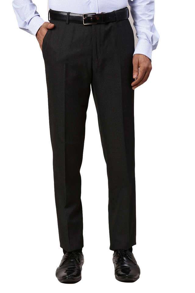 Solid-Blended-Fabric-Slim-Fit-Men-Trousers