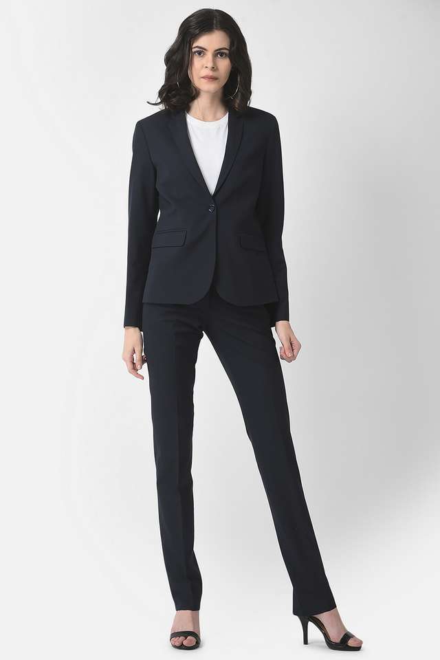 crimsoune club Solid Blended 2 Piece Women's Suit Set-picture-29
