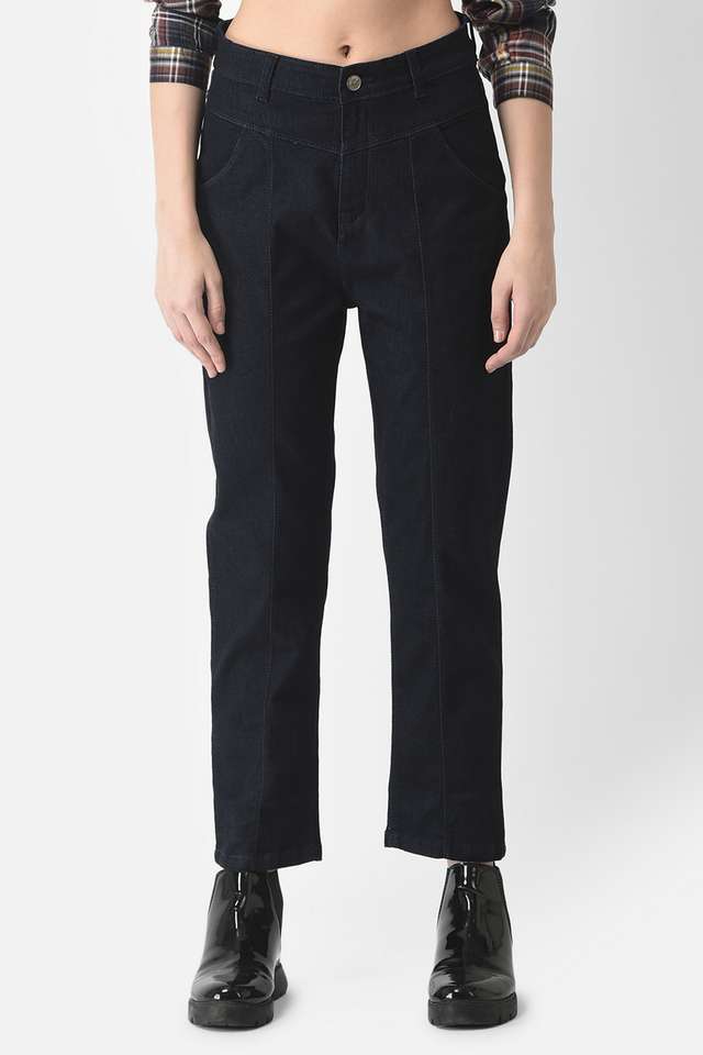 crimsoune club Dark Wash Cotton Blend Relaxed Fit Women's Jeans-picture-13