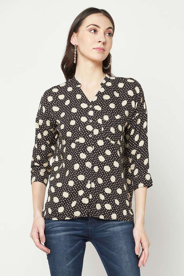 crimsoune club Printed Collared Lyocell Women Casual Wear Shirt-picture-23
