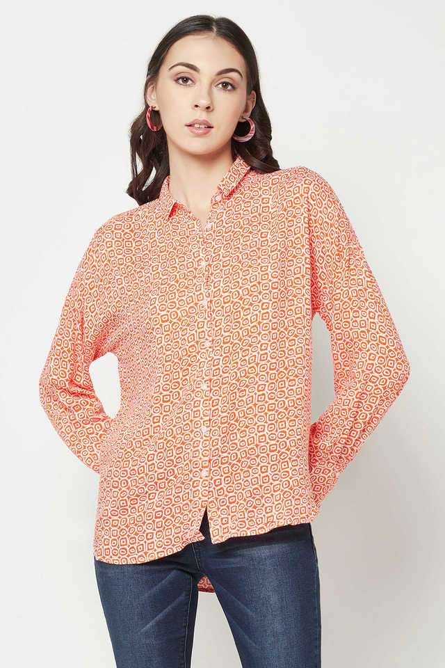 crimsoune club Printed Collared Lyocell Women Casual Wear Shirt-picture-21