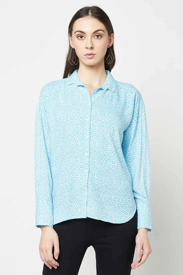 crimsoune club Printed Collared Lyocell Women Casual Wear Shirt-picture-24