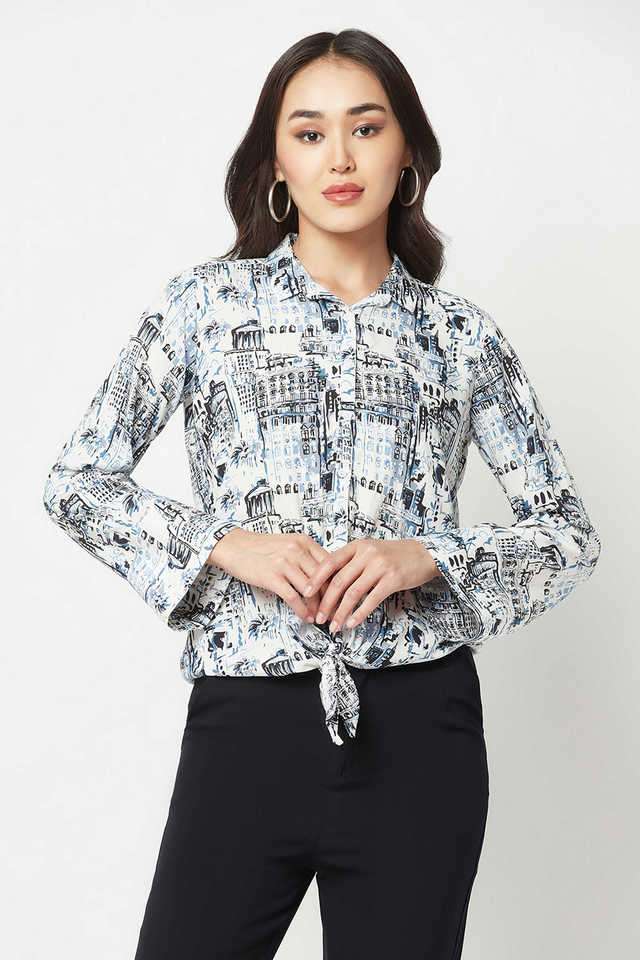crimsoune club Printed Collared Lyocell Women Casual Wear Shirt-picture-39