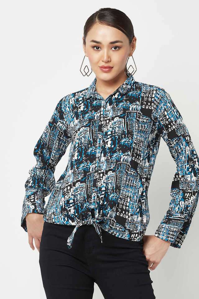 crimsoune club Printed Collared Lyocell Women Casual Wear Shirt-picture-22