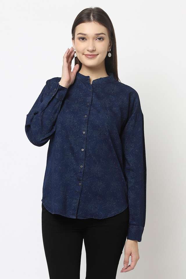 crimsoune club Floral Collared Cotton Women Casual Wear Shirt-picture-16