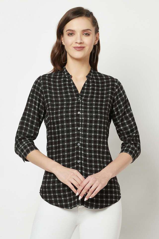 crimsoune club Printed V-Neck Lyocell Women Casual Wear Shirt-picture-13