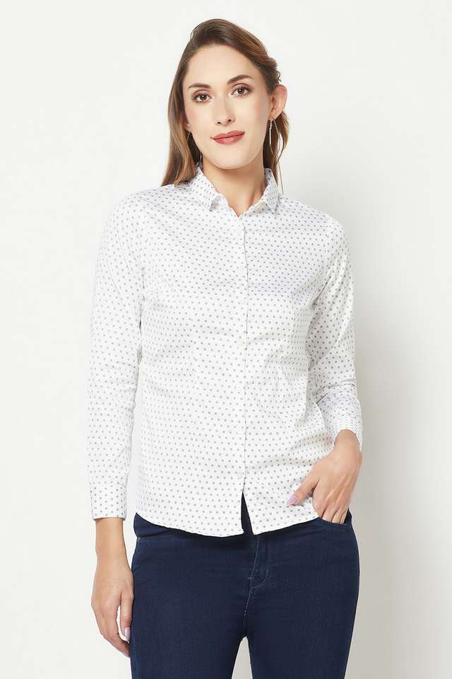 crimsoune club Printed Blended Collar Neck Women's Casual Shirt-picture-28