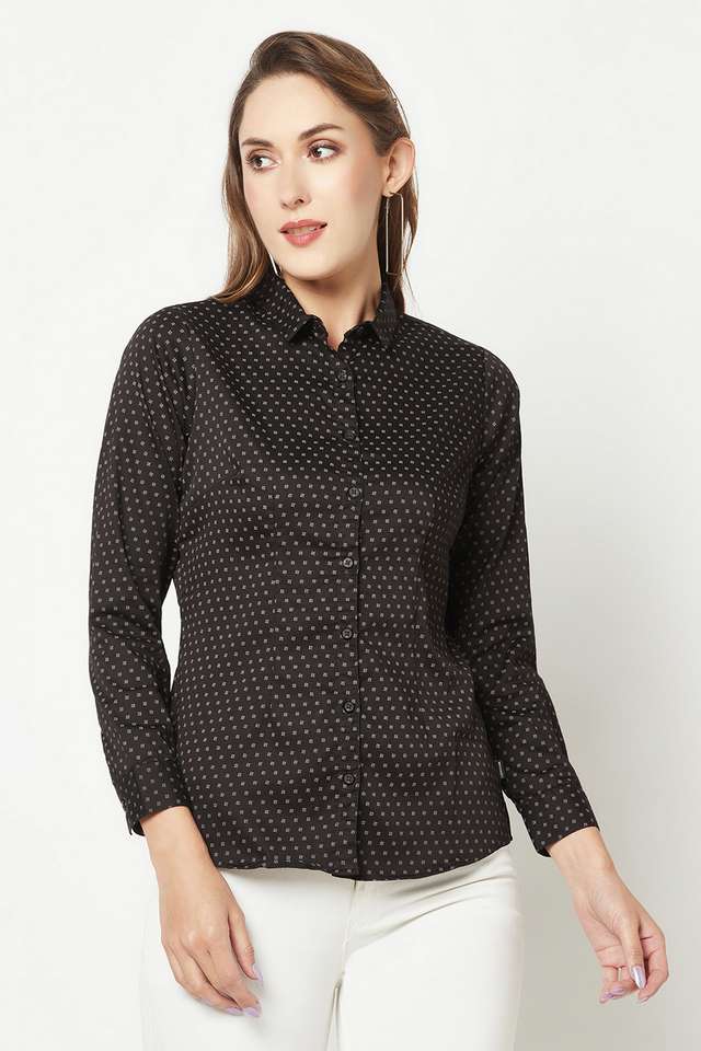 crimsoune club Printed Collared Blended Fabric Women Casual Wear Shirt-picture-24
