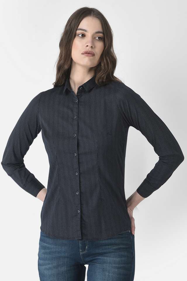 crimsoune club Printed Collared Blended Fabric Women Casual Wear Shirt-picture-39