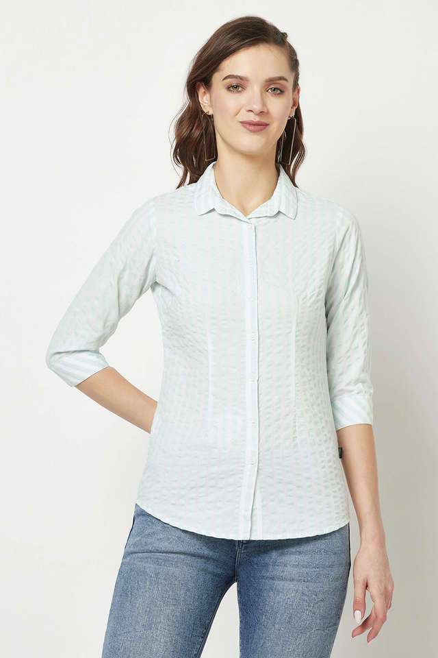 crimsoune club Printed Collared Cotton Women Casual Wear Shirt-picture-22