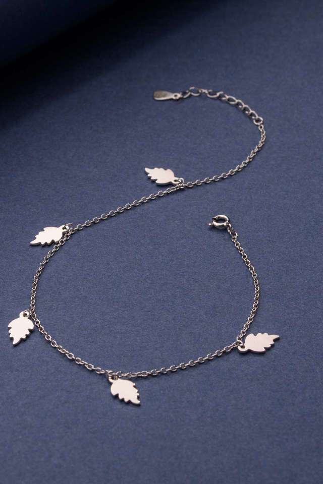 Silver-Leaf-Anklet