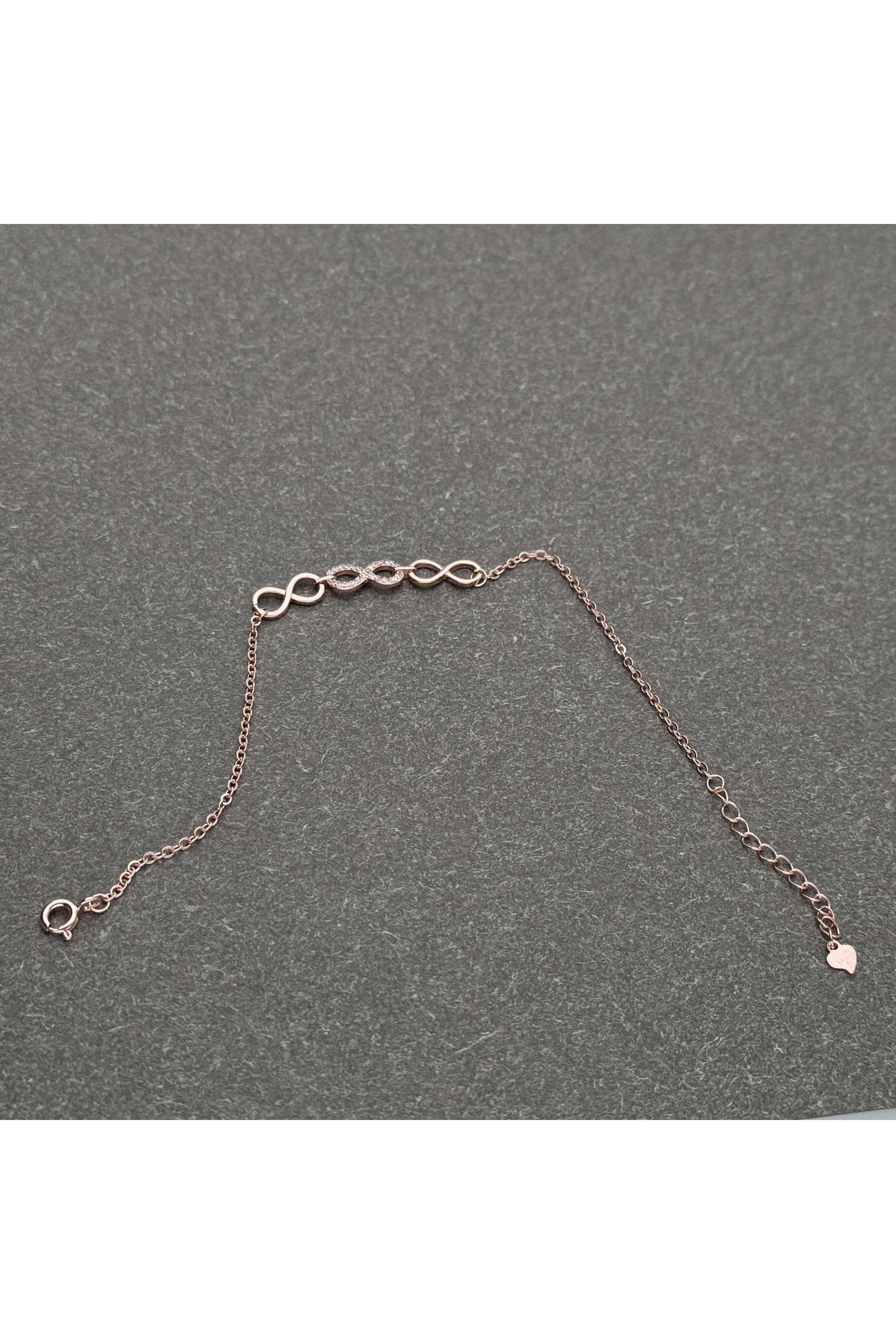 Rose-Gold-Collection-Silver-Casual-Wear-Women-Infinity-Rose-Gold-Bracalet