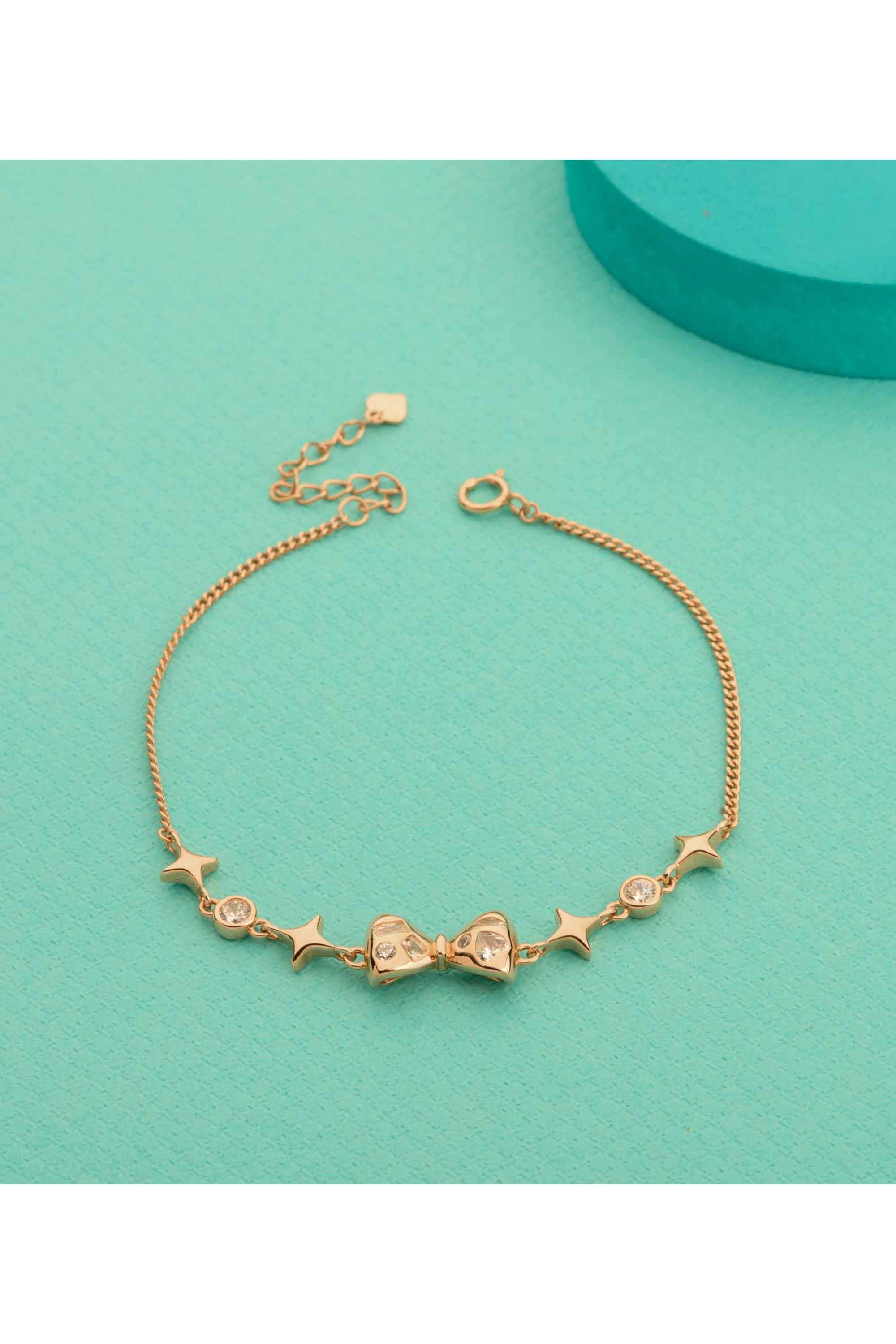 Silver-Casual-Wear-Women-Golden-Glow-Bracelet