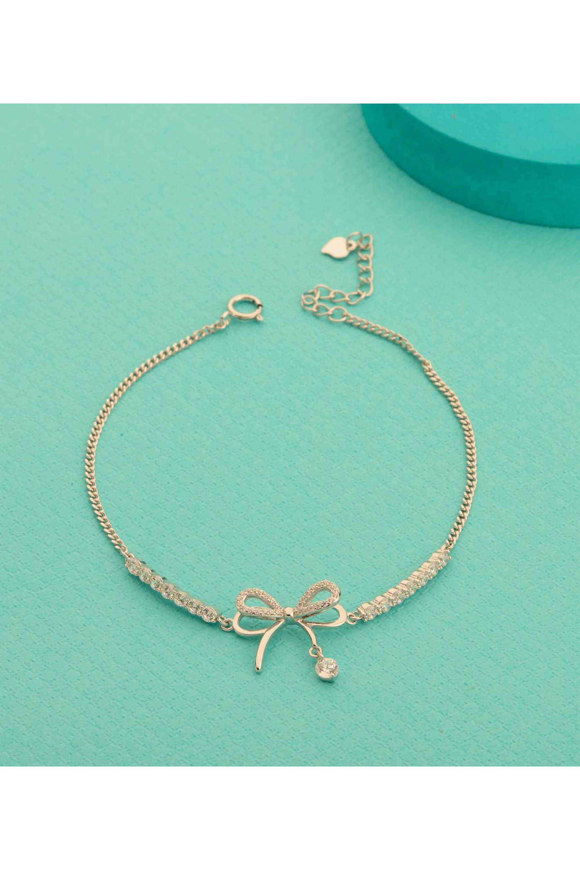 Silver-Casual-Wear-Women-Sparkling-Horizon-Bracelet