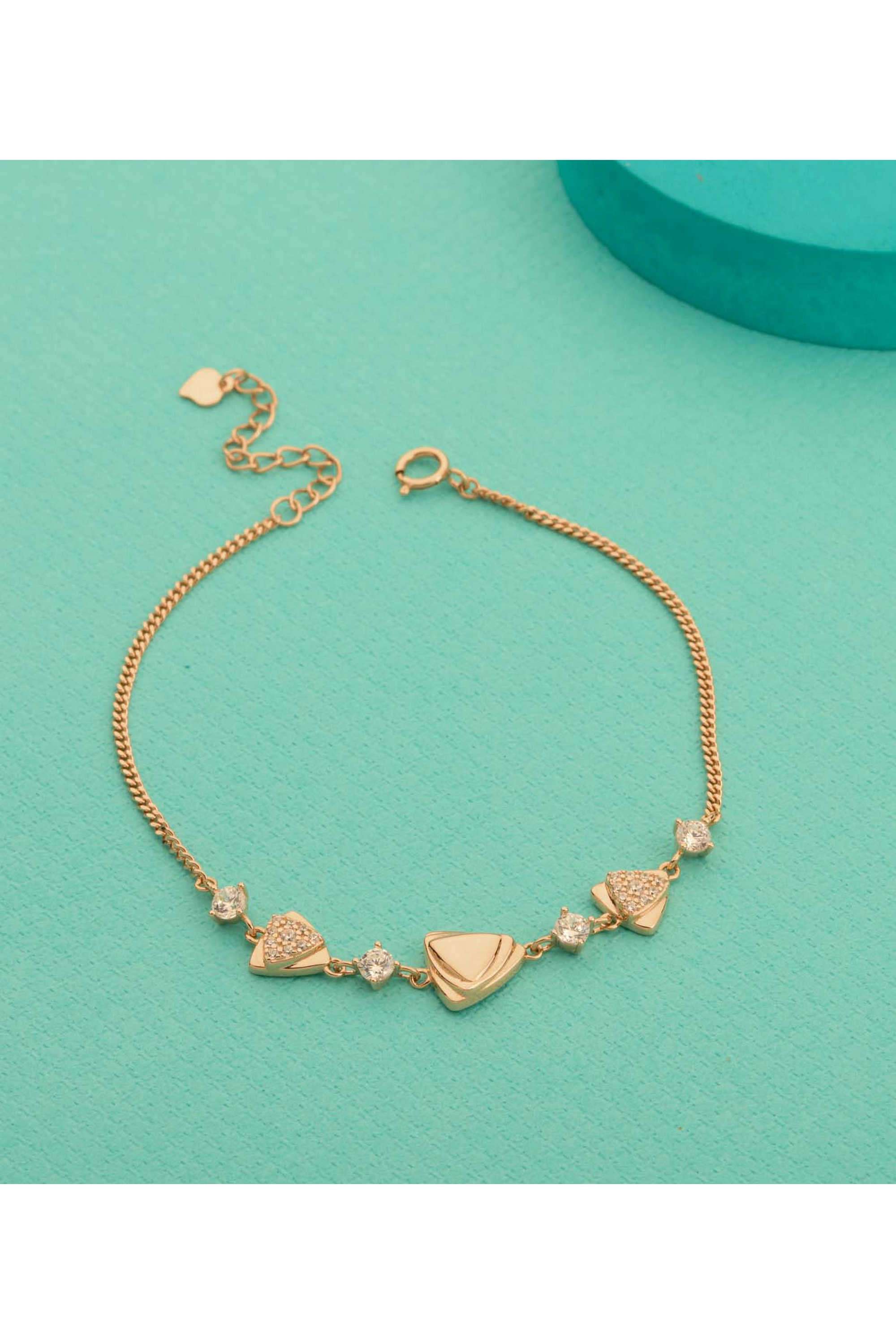 Silver-Casual-Wear-Women-Rose-Glow-Bracelet