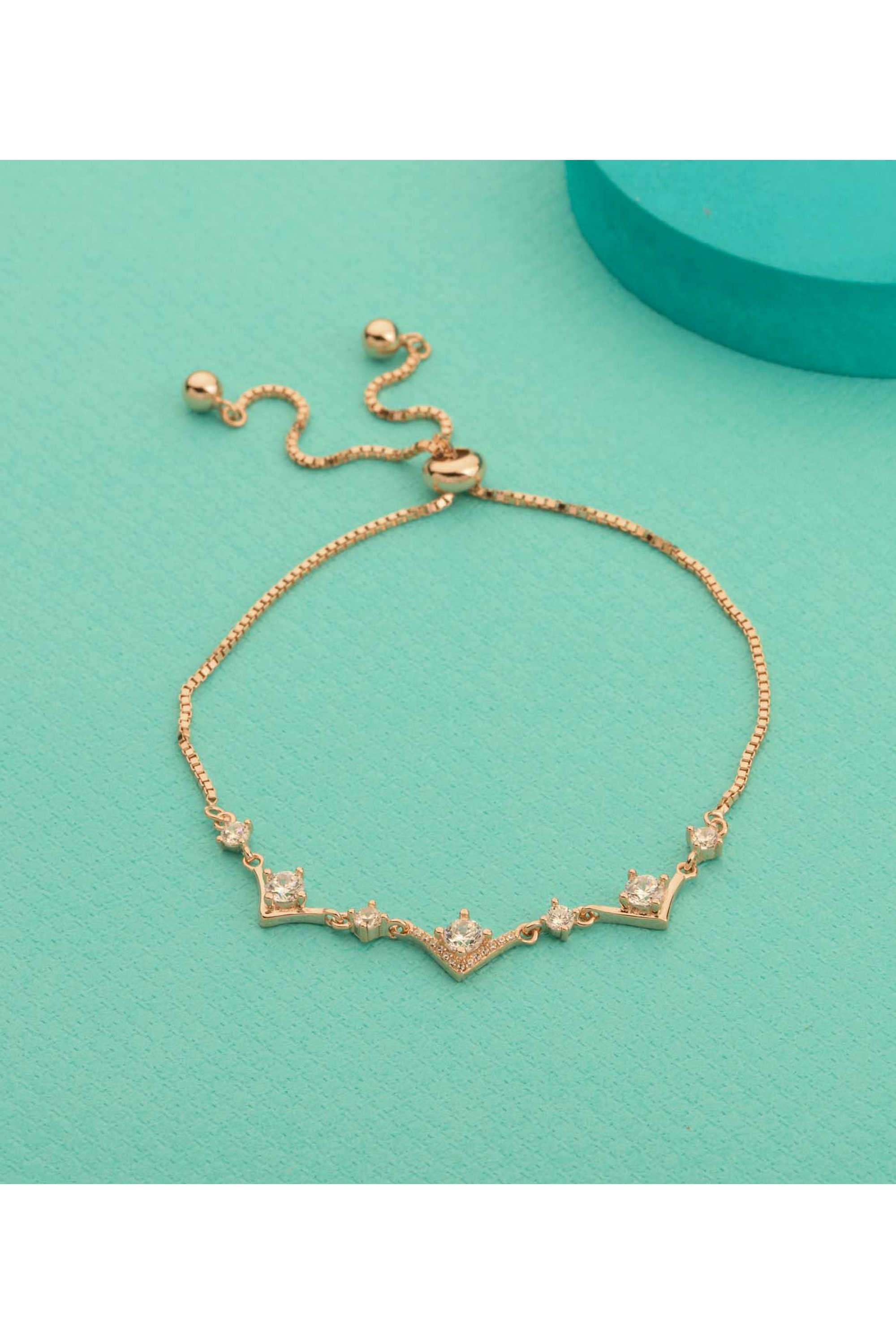 Silver-Casual-Wear-Women-Royal-Sparkle-Bracelet