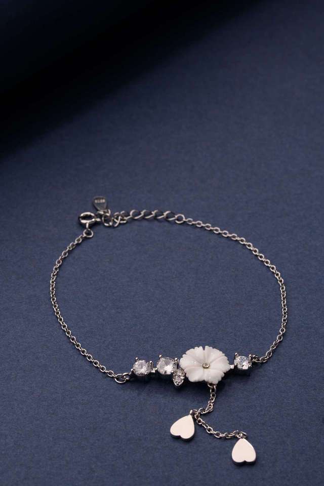 Flower-With-Two-Heart-Bracelet