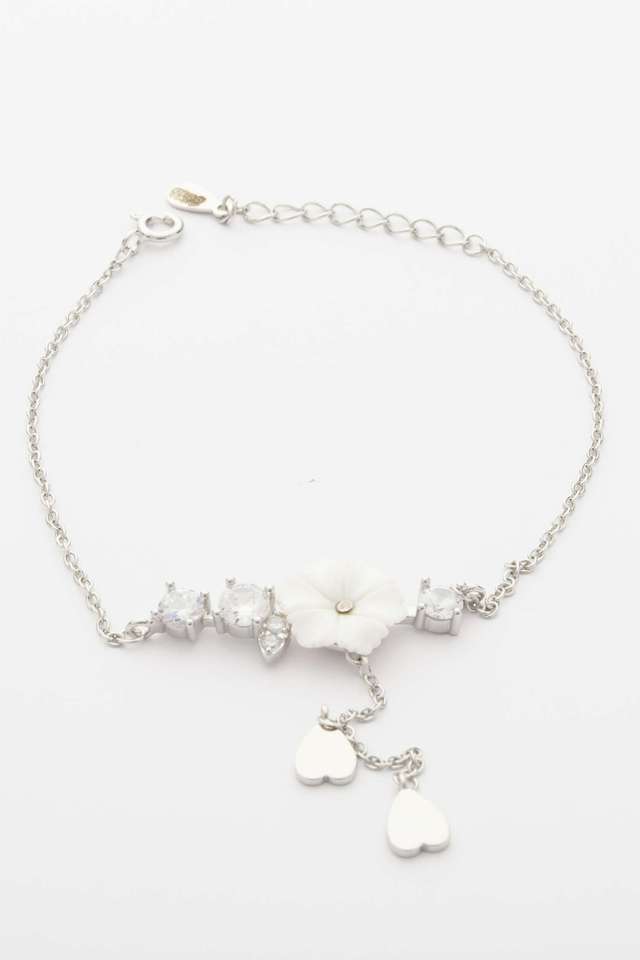 Flower-With-Two-Heart-Bracelet