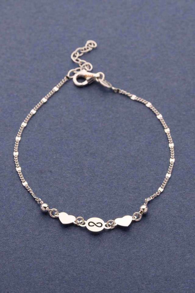 Silver-Two-Heart-Infinte-Symbol-Chain-Bracelet