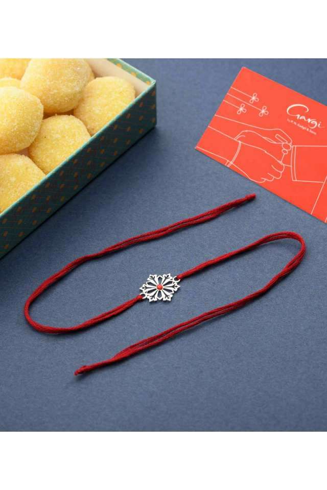 Silver-Charm-Lotus-Flower-Rakhi