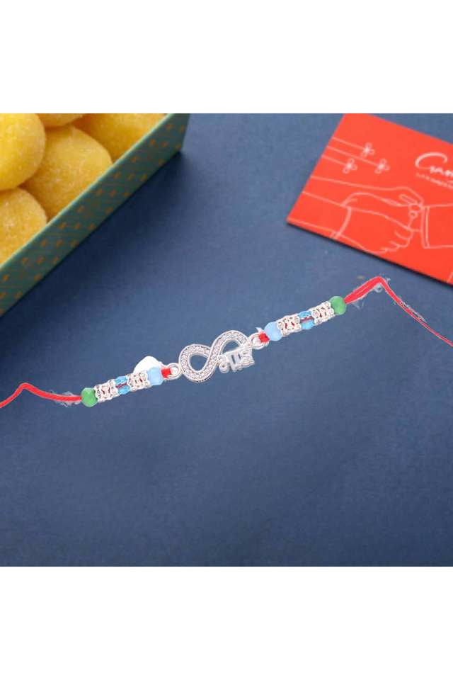Stylish-Silver-Ethnic-Infinity-Bhai-Rakhi