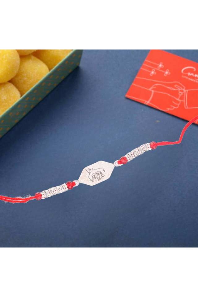 Stylish-Silver-Ethnic-Little-Krishna-Rakhi