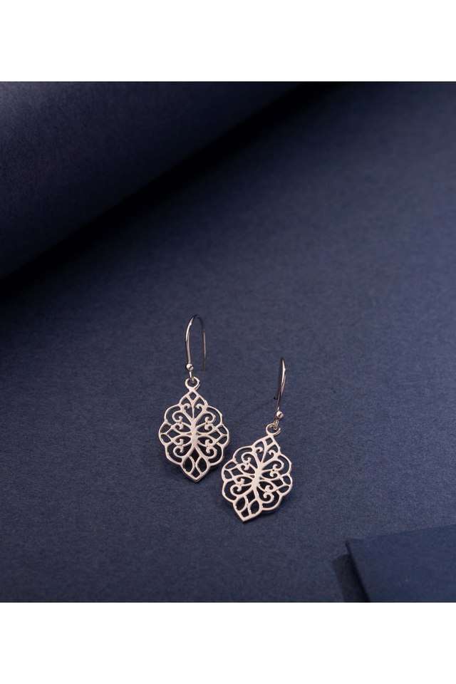 Silver-Geometric-Drop-Earrings