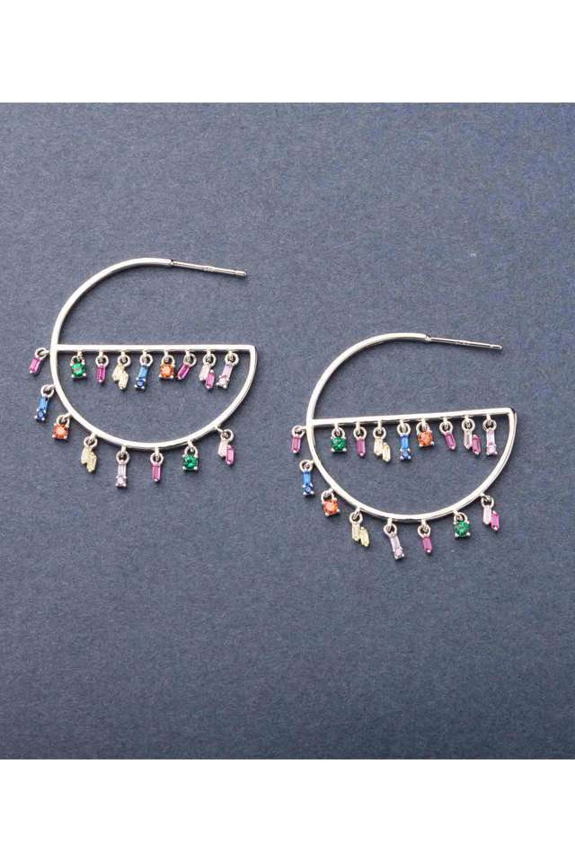Stylish-Silver-Multicolor-Hoop-Earrings