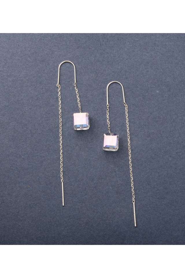Cube-Shiny-Artificial-Crystal-Decor-Threader-Earrings