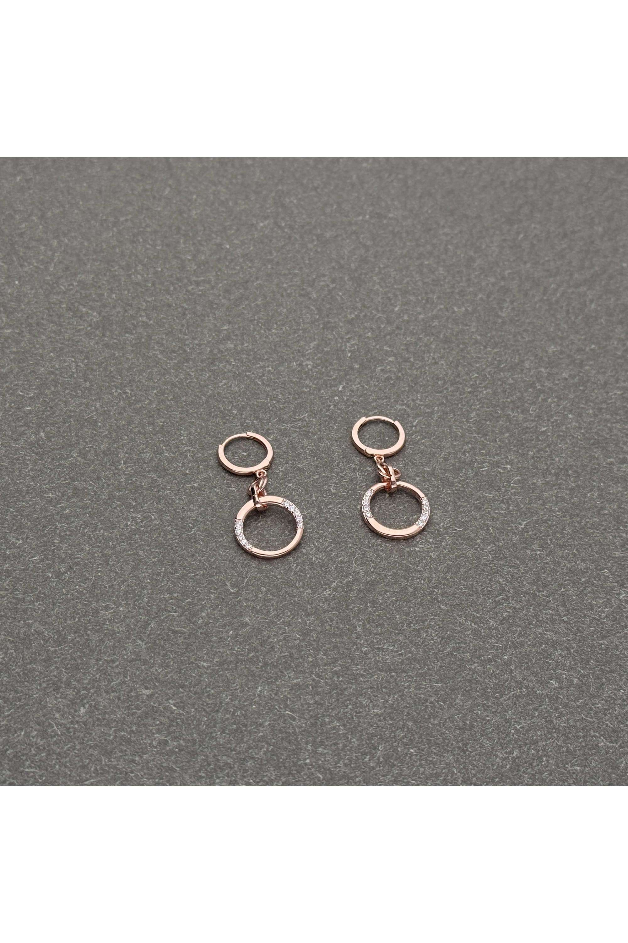 Rose-Gold-Collection-Silver-Casual-Wear-Women-Crystal-Drops-Earrings