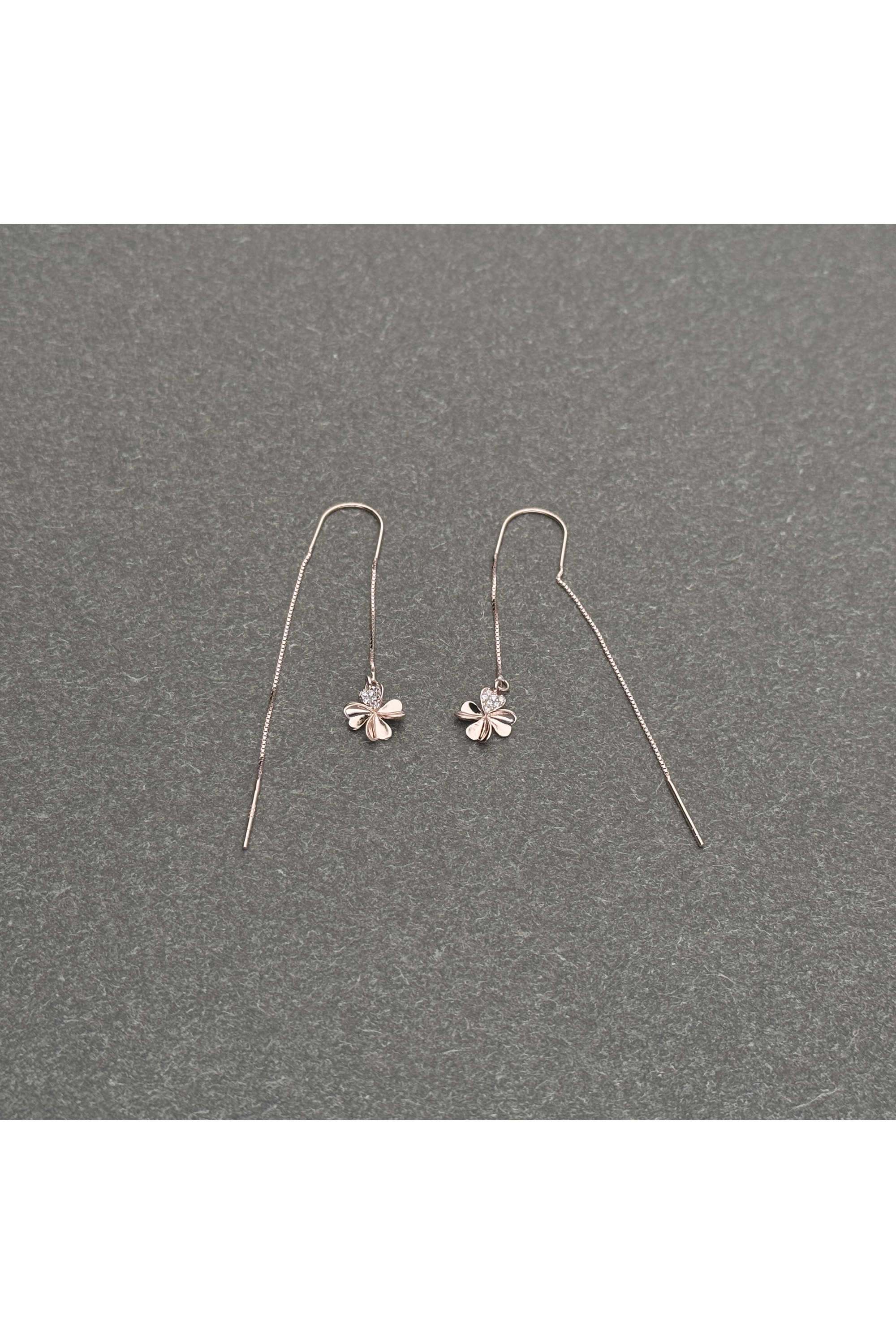 Rose-Gold-Collection-Silver-Casual-Wear-Women-Sparkling-Tassels-Earrings