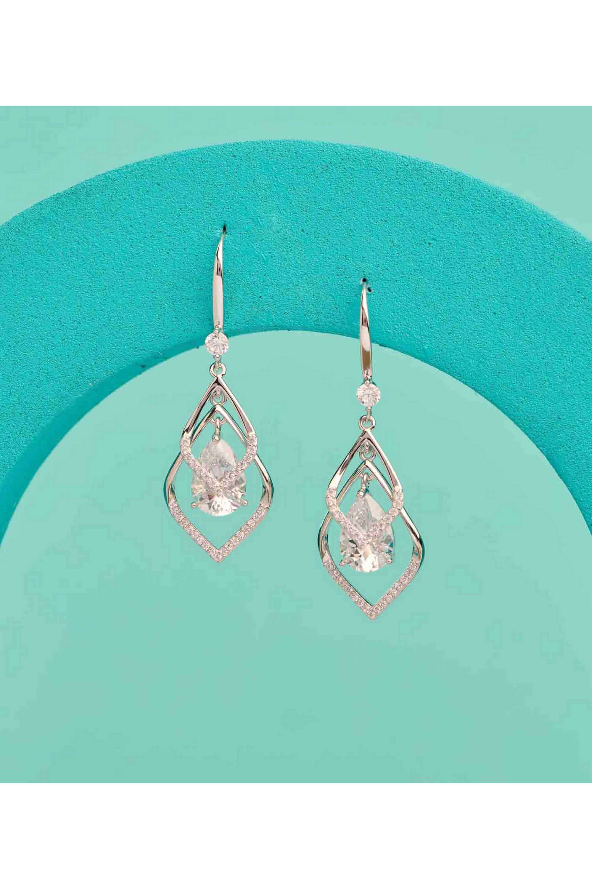 Silver-Casual-Wear-Women-Blossom-Glow-Earrings