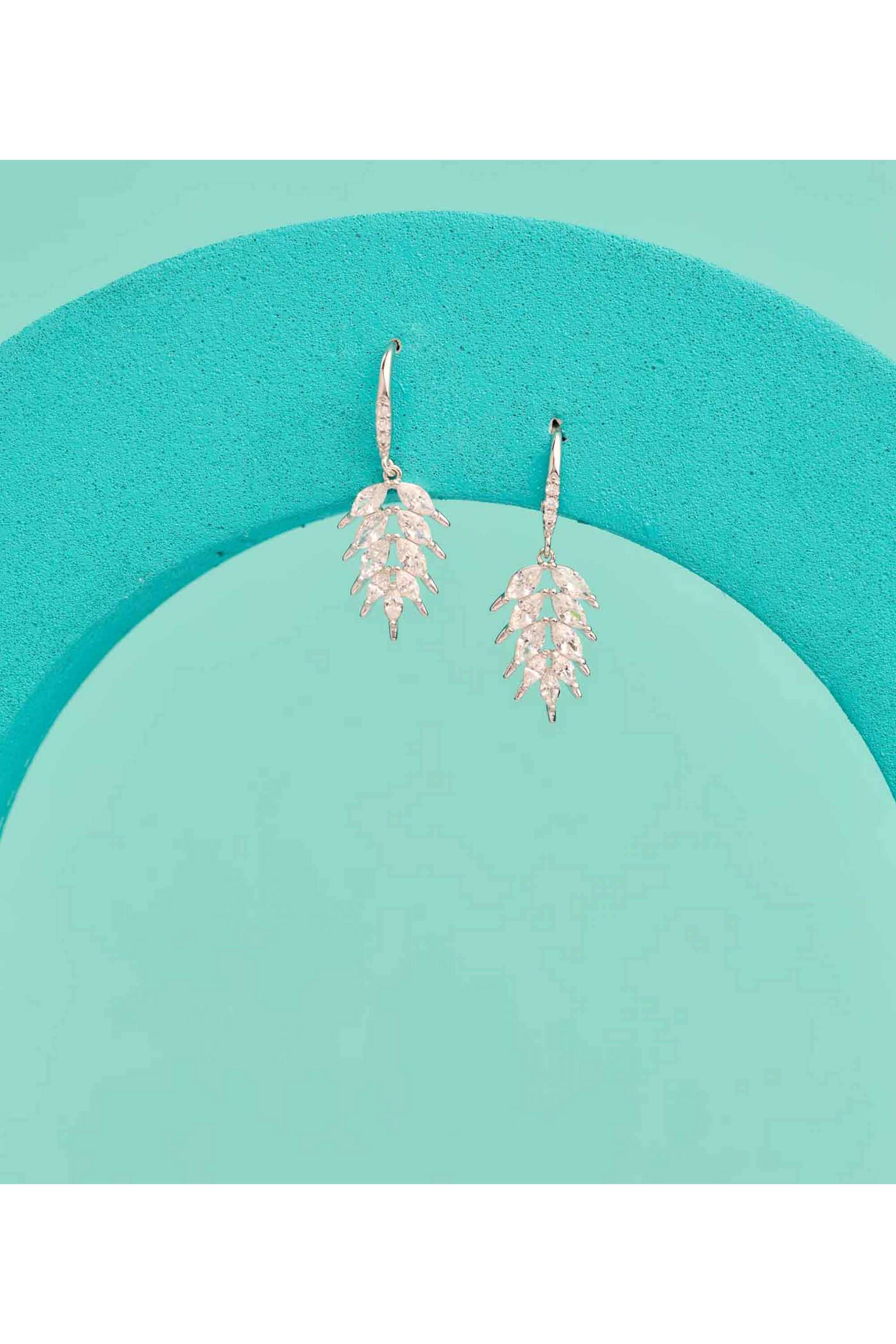 Silver-Casual-Wear-Women-Sparkling-Veil-Earrings