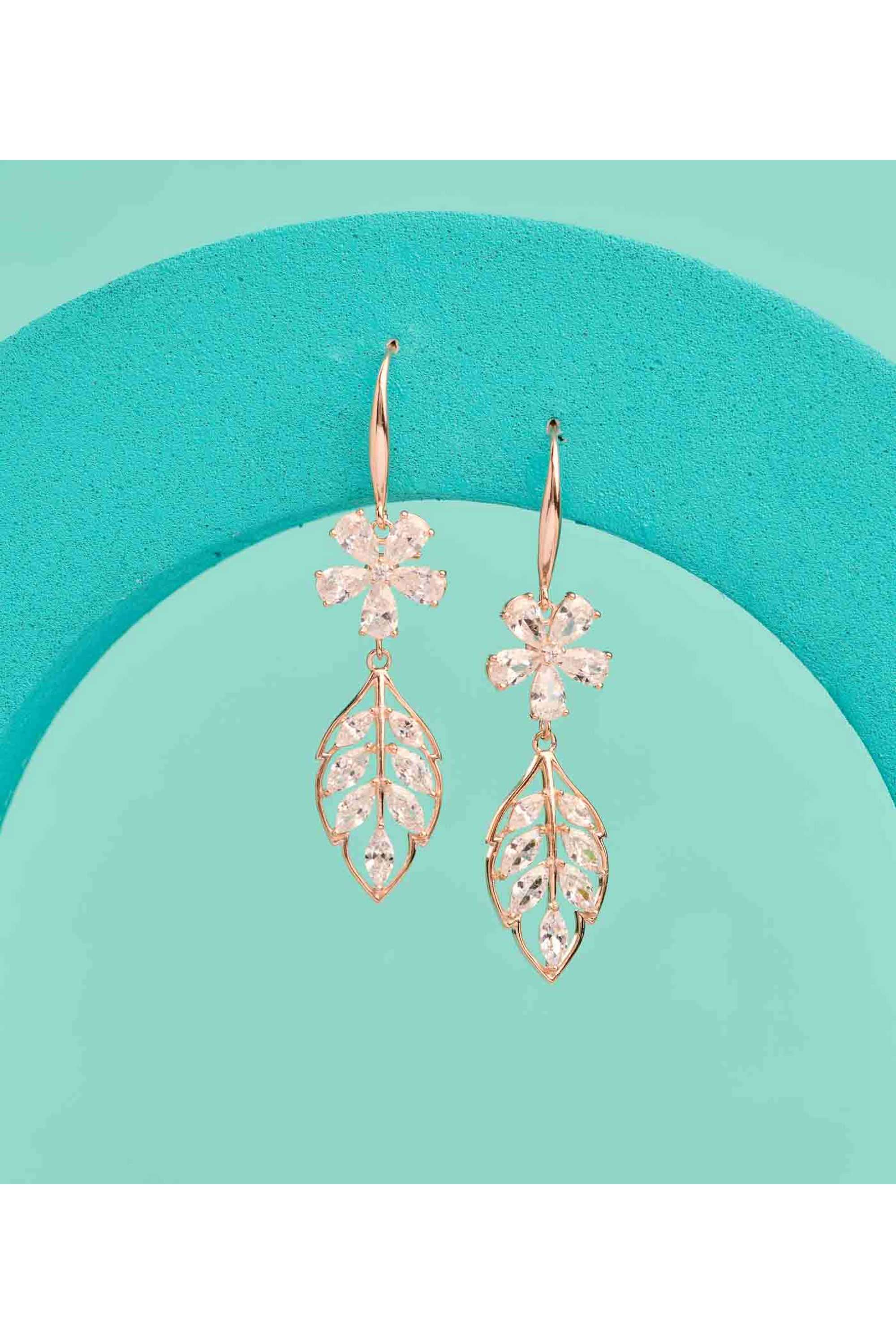 Silver-Casual-Wear-Women-Radiant-Petals-Earrings