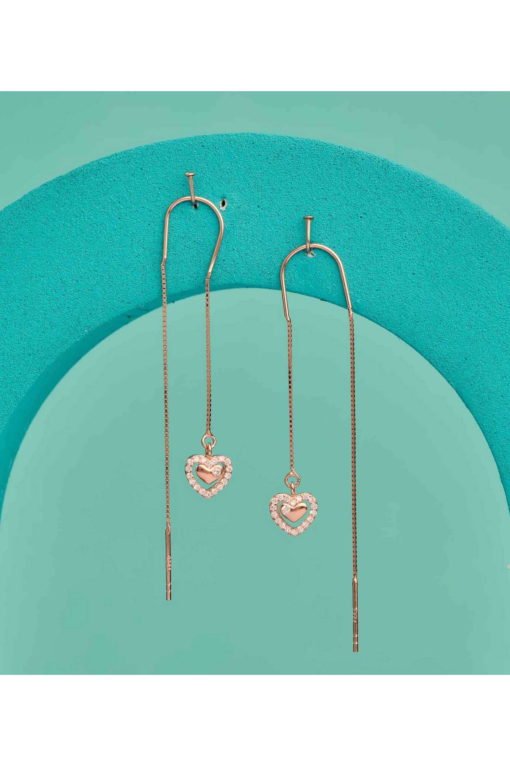 Silver-Casual-Wear-Women-Rose-Crown-Earrings