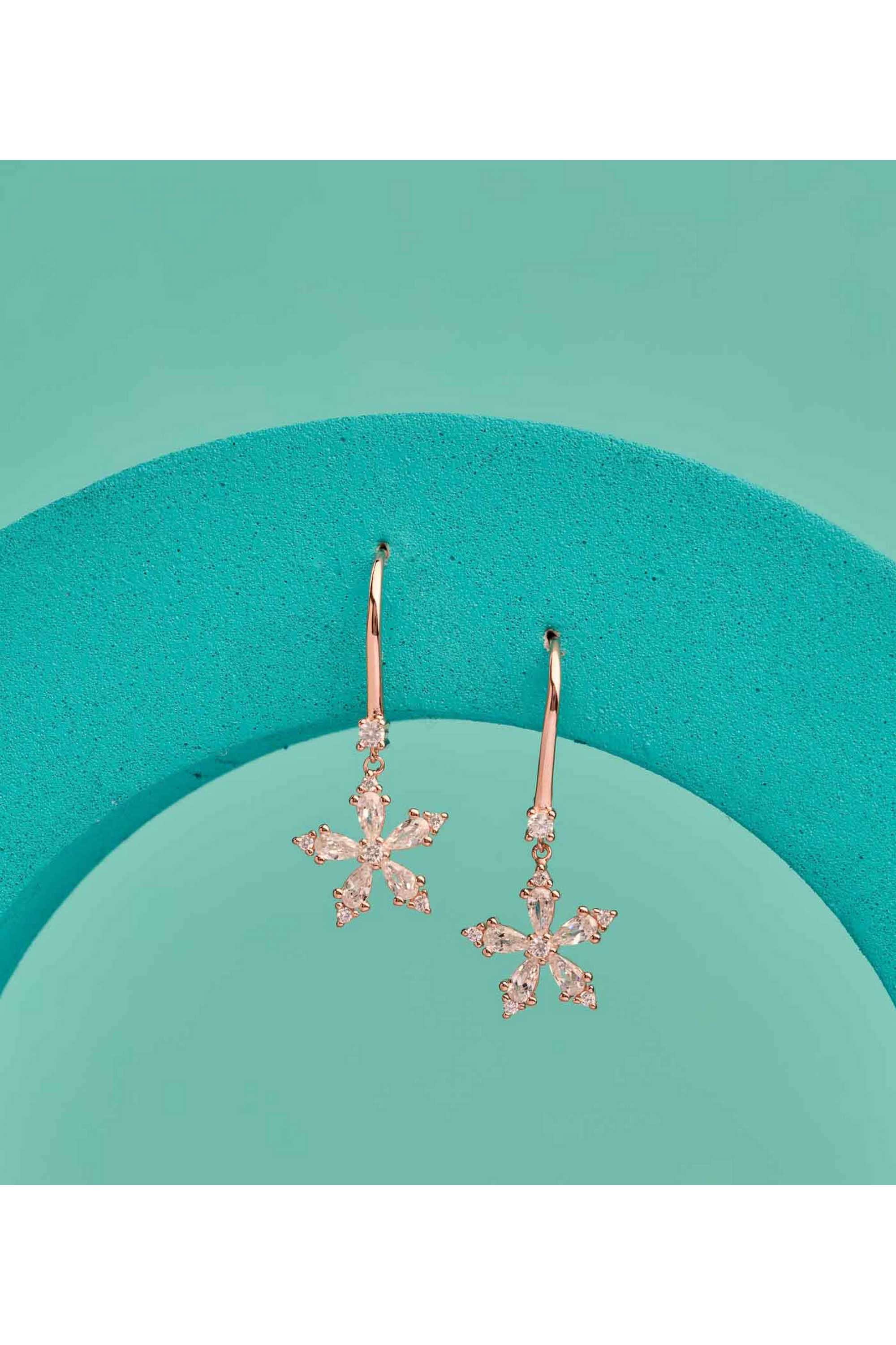 Silver-Casual-Wear-Women-Sparkling-Dew-Earrings